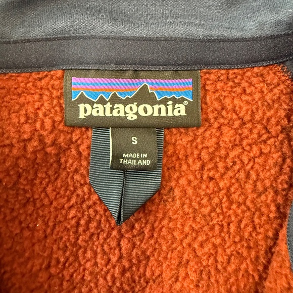 Patagonia Mens Better Sweater 1/4 Zip Pullover Rust Heather‎ Navy Size S - Picture 6 of 8